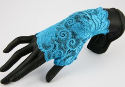 manchettes romantiques bleu turquoise dentelle élastique